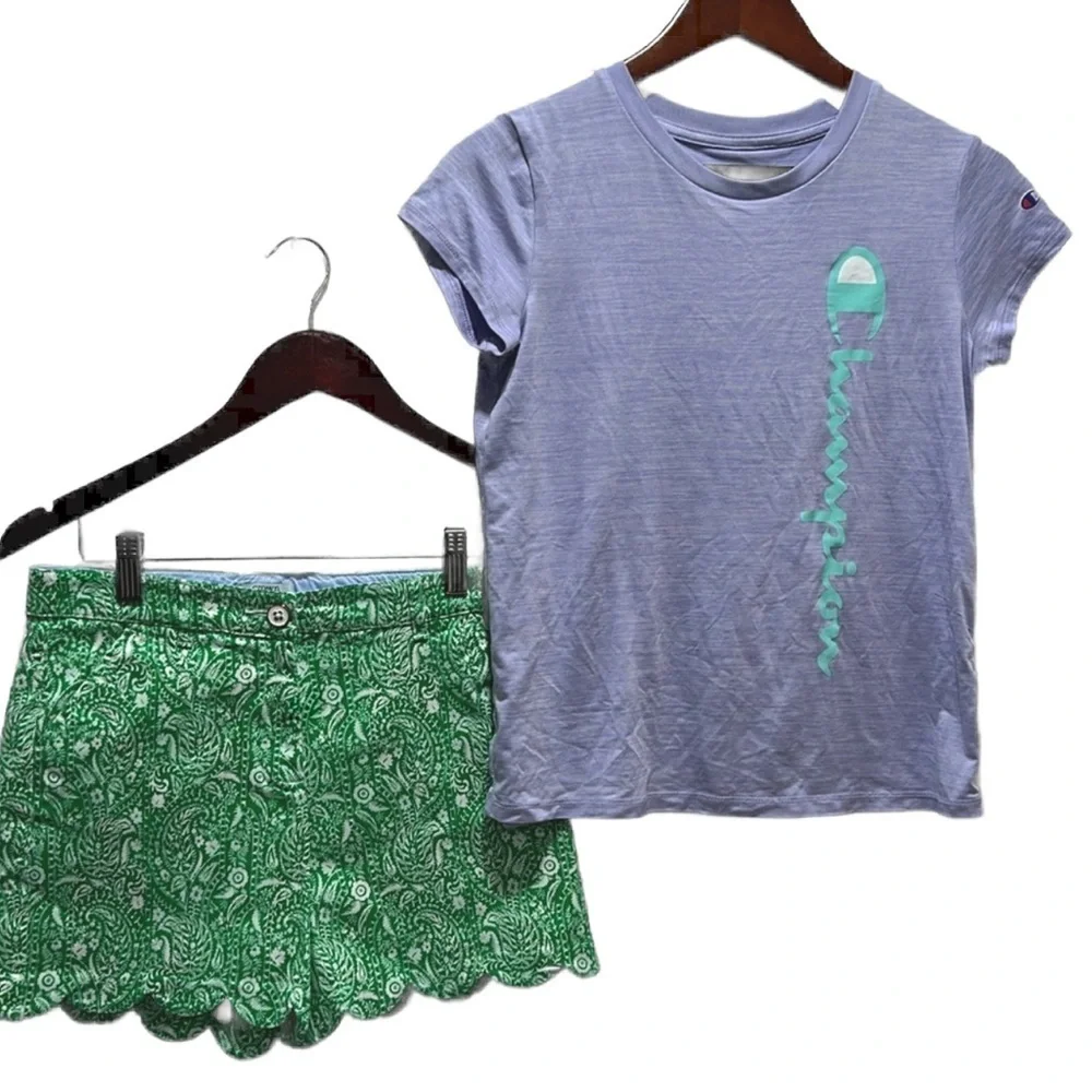 Champion & crown & ivy kids  girls set size 16 GUC.. green & purple